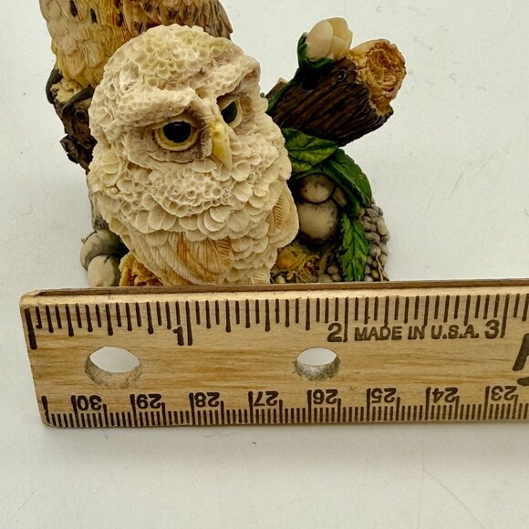 Vtg Hamilton Collection Long-Ear Owl Owlet Figurine Peaceful Perch Realistic 4" - Picture 8 of 10